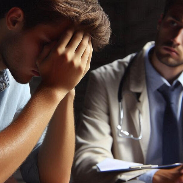 Therapist comforting sad client